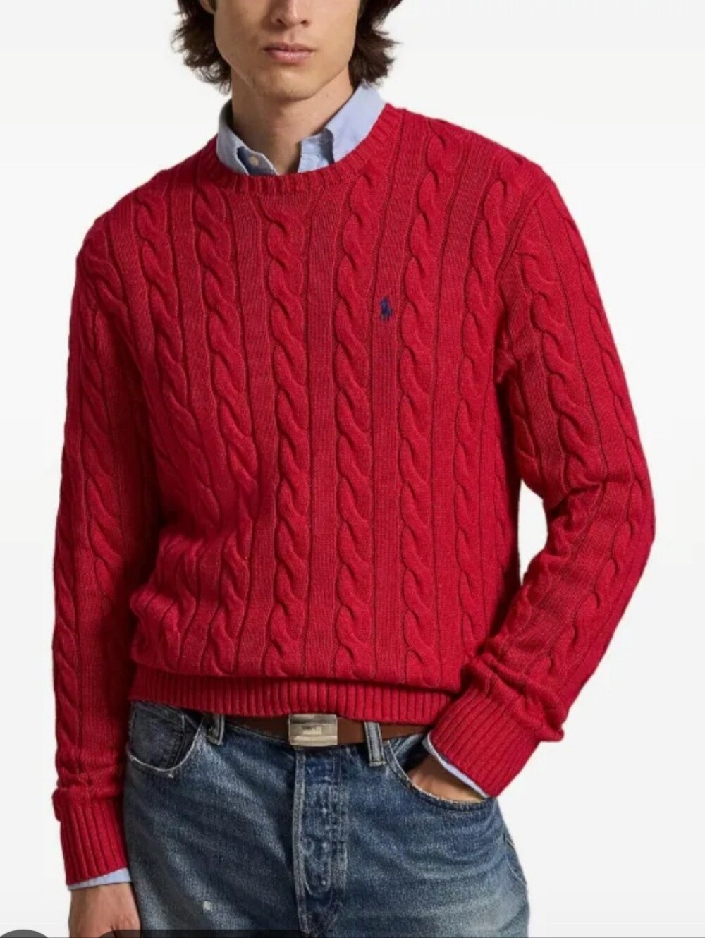 Ralph Lauren Men’s Cable Knit Crewneck Sweater - Size L